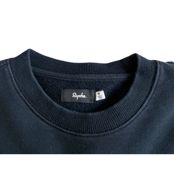 Rapha Chain Stitch Crew Neck Cotton Logo Sweatshirt Black Men's Medium - Picture 16 of 16